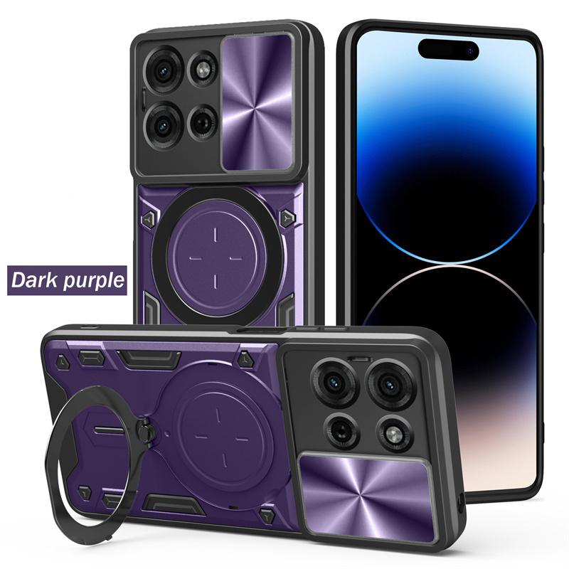 Armor Slide Lens Protection Back Cover For Motorola Moto G85 G75 G55 G35 5G Case Car Magnetic Ring Stand Shockproof Phone Cases: SKY BLUE / For OnePlus 8 5G (T-Mobile)