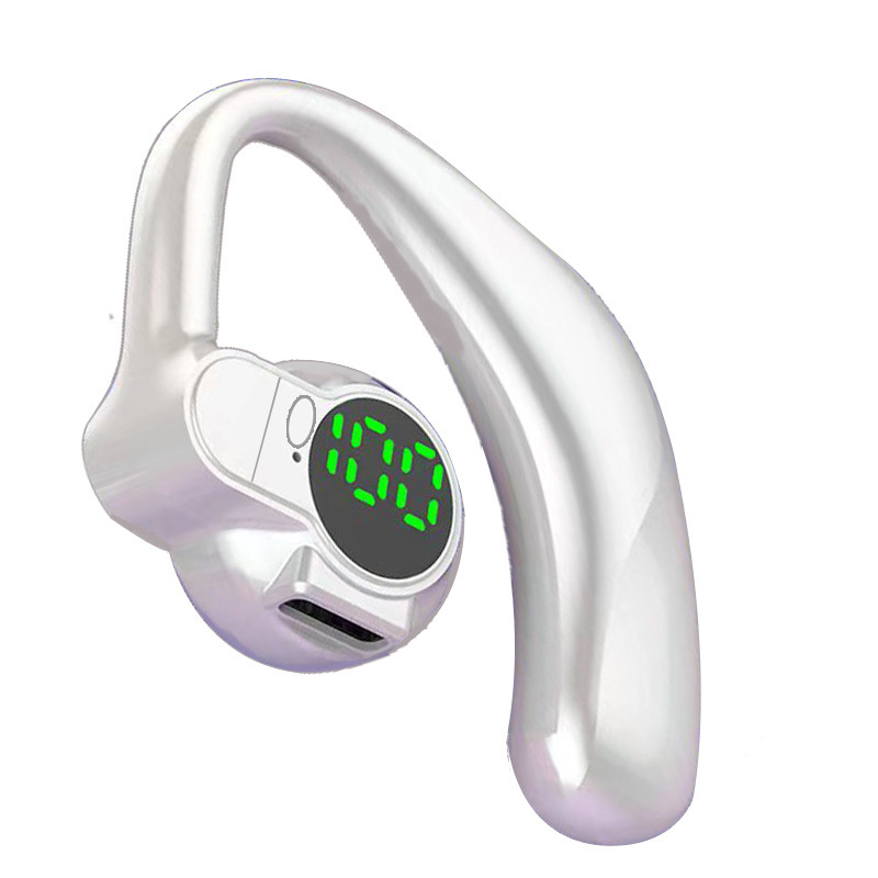 Cuffie bluetooth wireless monoauricolare con display digitale e microfono, batteria a lunga durata per sport, sonno e musica.: Blu