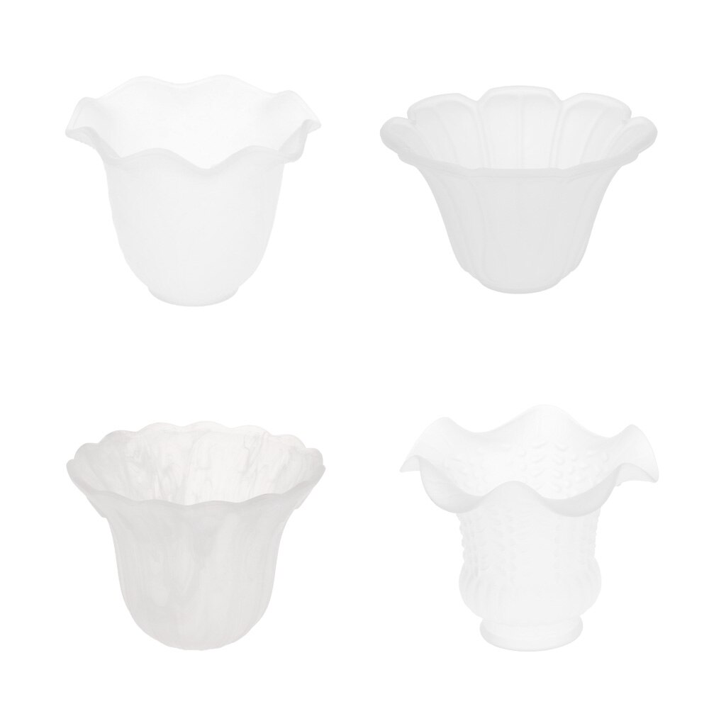 Vidrio blanco esmerilado flor pétalo de reemplazo sombras 4 estilos PICK
