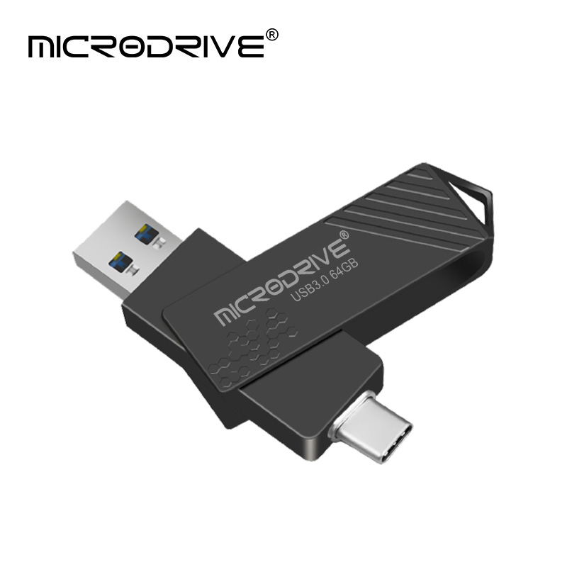 Type-C USB 3.0 High speed USB flash drive 2 IN 1 Pen Drive 256GB/128GB/64GB/ Multi-format Compatible U Disk: black / 256GB