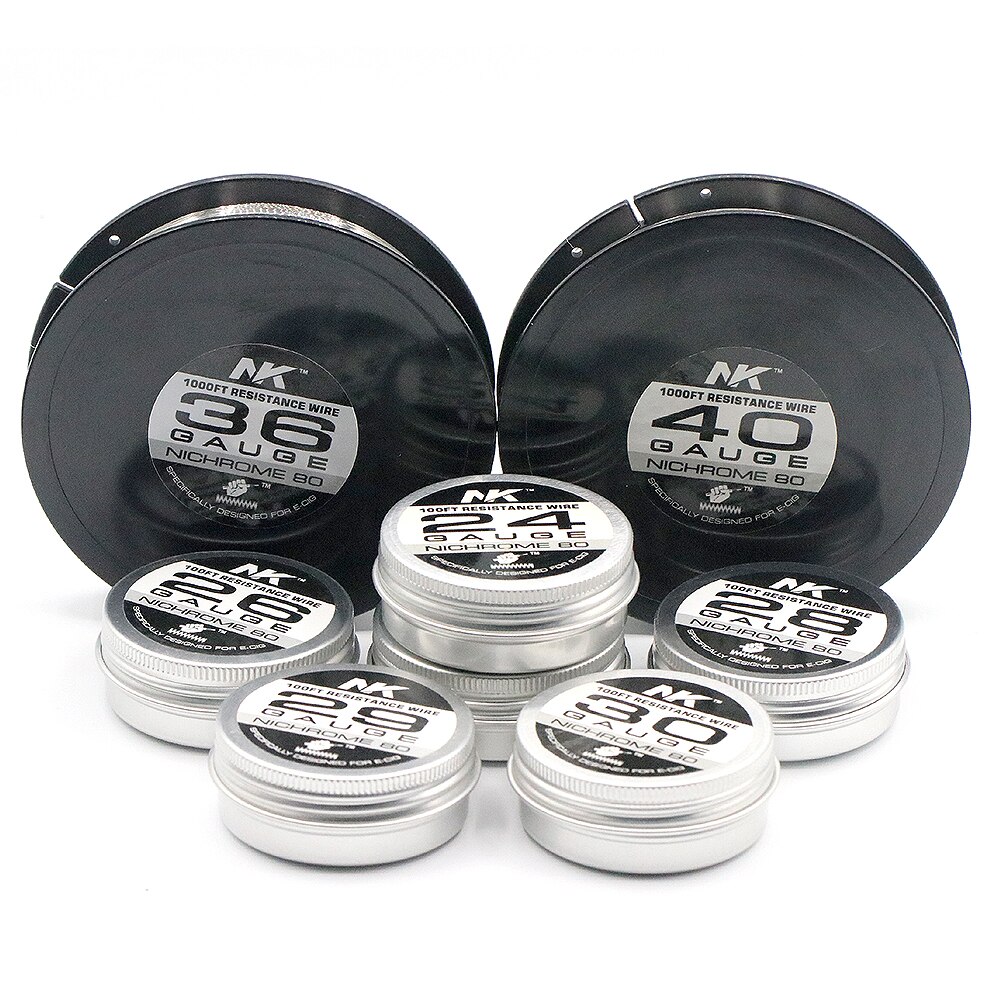 30Ft Ni80 Ni70 KA1 AWG 24 26 27 28 29 30 calibro originale NK Vape Wire per MTL RTA RBA bobina resistenza al riscaldamento filo