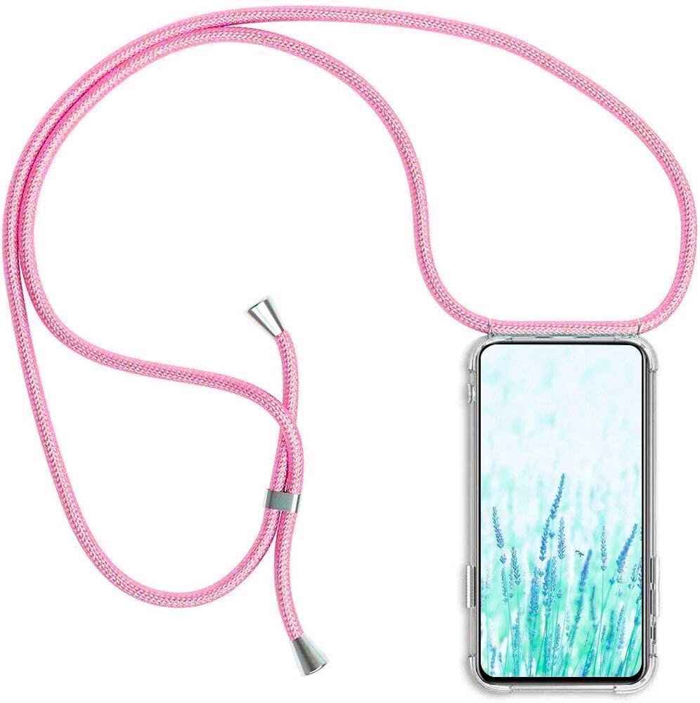 Hängenden seil für Handy, Mobiltelefon fallen LG k22 K30 K40 K40S K41S K50 K50S K51S k61. Universal- gurt leicht zu installieren: licht rosa