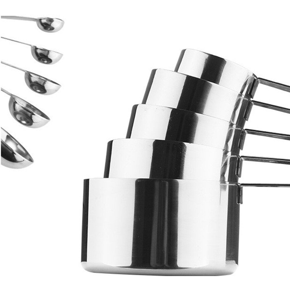 10 stuks maatbekers en lepels theelepel roestvrij staal set koffie thee