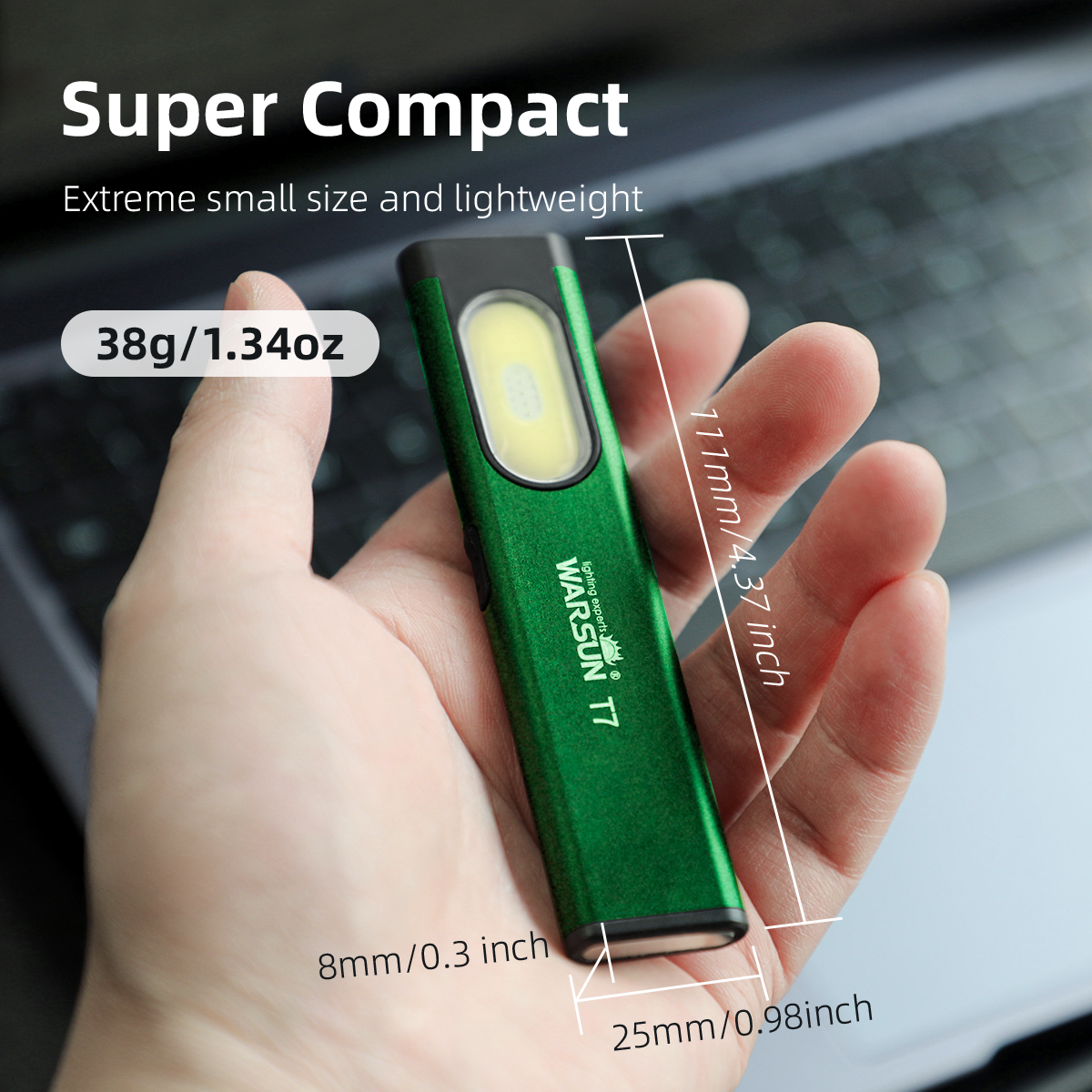 Warsun T7 Latest LED Keychain Flashlight 650Lm Portable Mini Torch Light Pocket Lantern Flood Work Light With Magnet