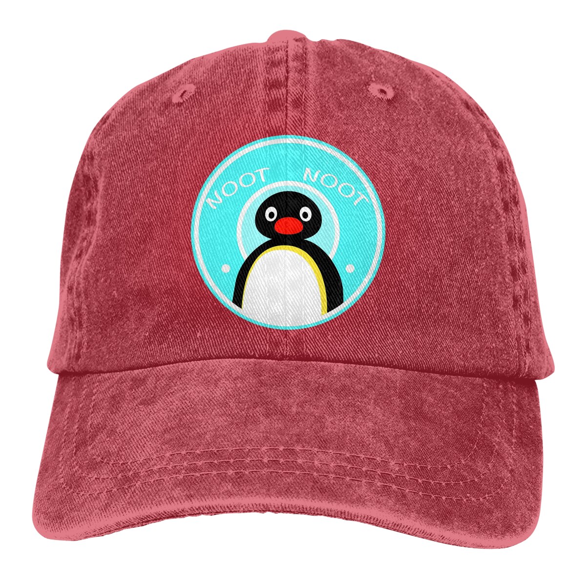 Pinguïn Baseball Cap Mannen Noot Noot Grappige Pinguïn Humor Kawaii Caps Kleuren Vrouwen Zomer Snapback Caps: Rood