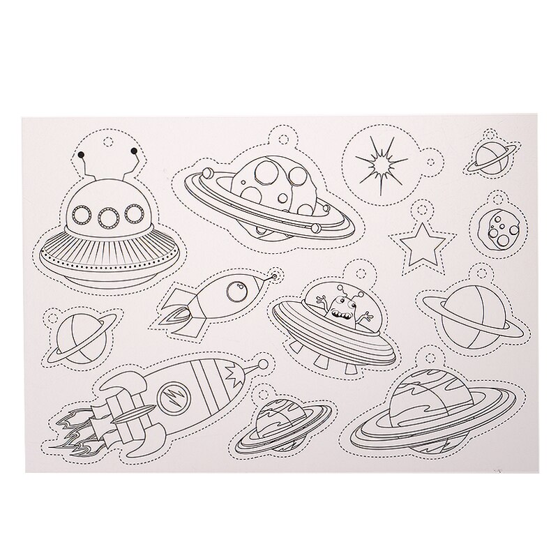 Porte-clés en feuille de plastique thermorétractable, Kit de perforation de trou de papier rétractable pour porte-clés fabrication de boutons de bijoux 156 pièces/ensemble
