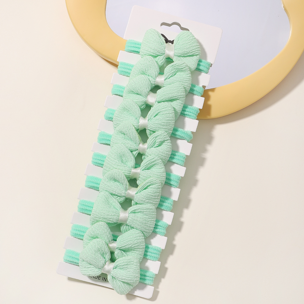 Anneau de cheveux avec nœud doux pour bébés filles, 10 pièces, bandes élastiques en caoutchouc, accessoires pour cheveux pour enfants, cravate, support queue de cheval, coiffure: Black