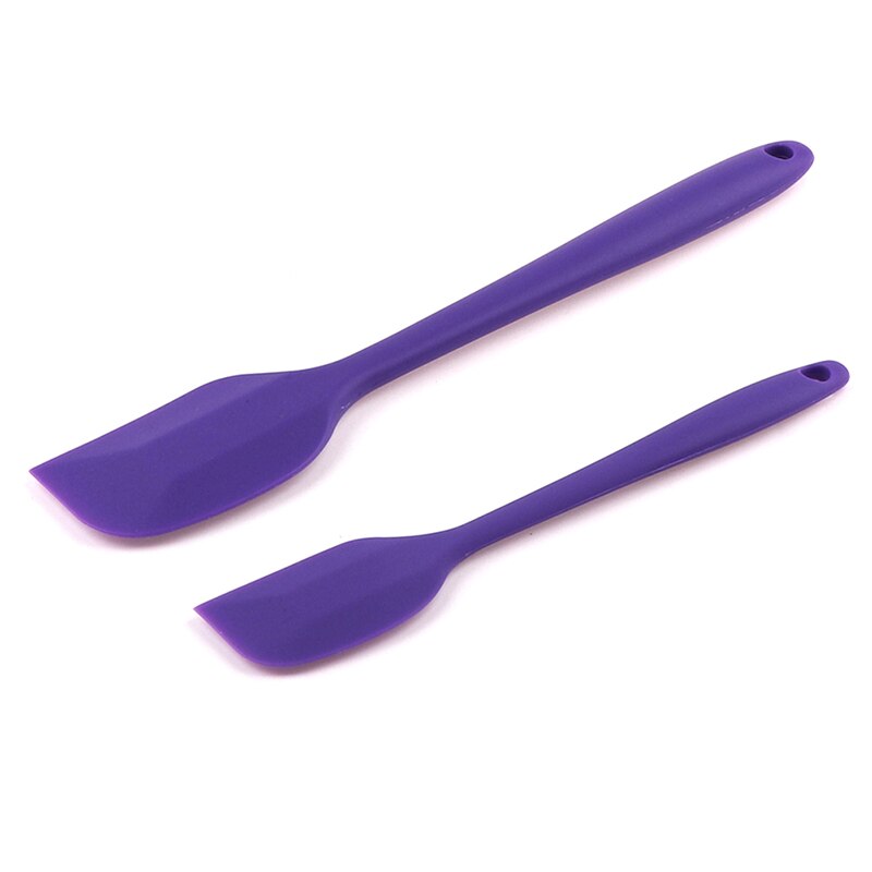 2pc siliconen schrapers beslag schraper borstel boter mixer cake kwasten bak keukengerei room cake spatel mixen: Paars