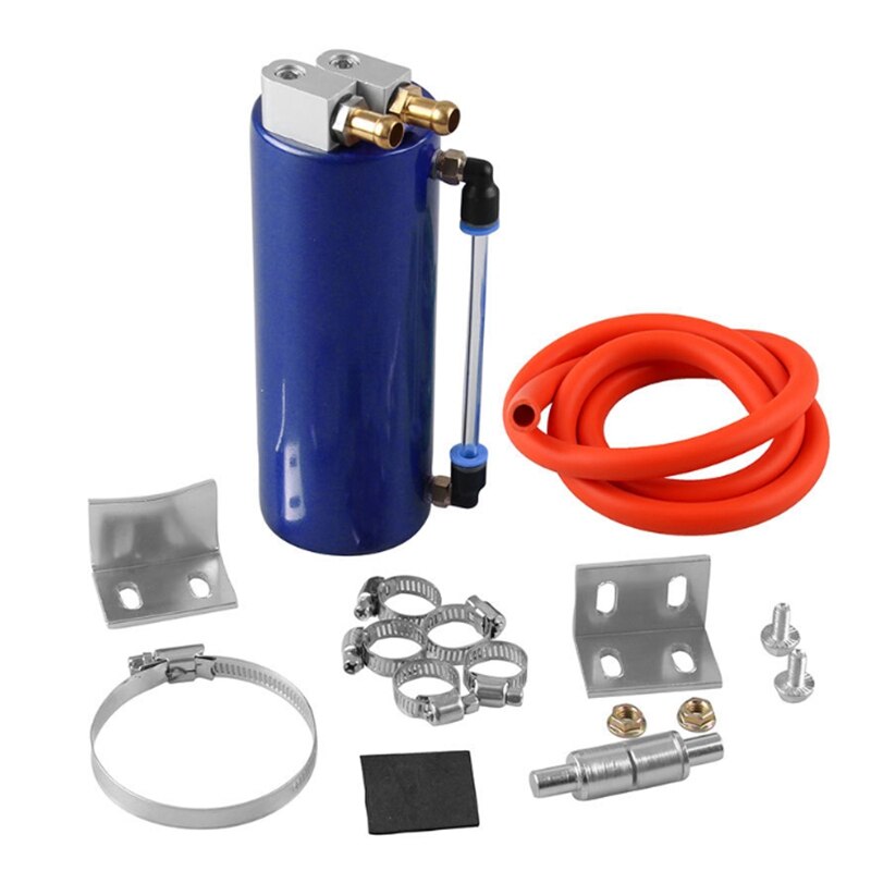 Olieopvangbak, 2-poorts Olieopvangbak met Aftapkraan 300 Ml Aluminiumlegering Universele Olievangst Verbijsterde Tankvervanging voor Auto-accessoires