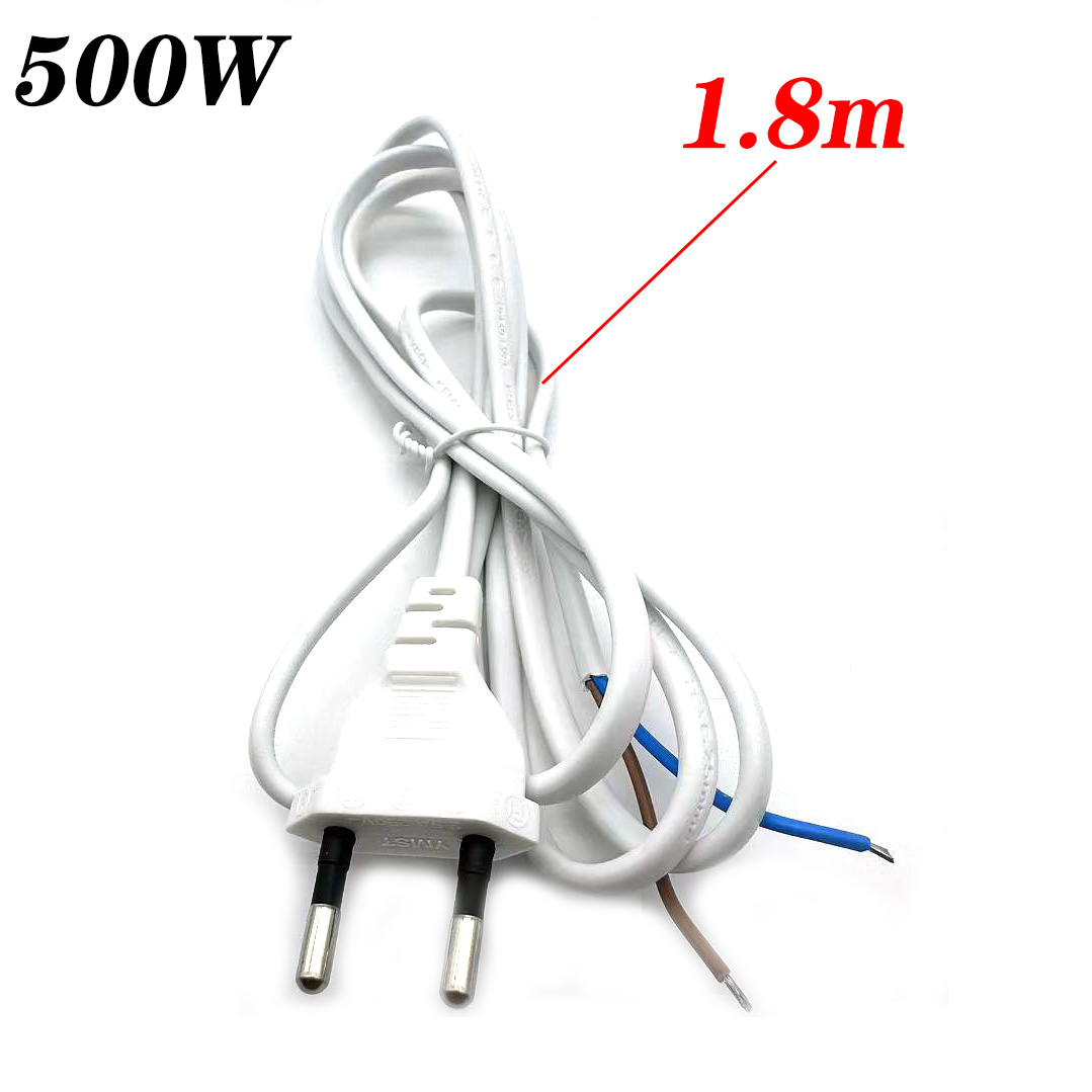 2pcs EU Plug Replacement Power Cable 1.8m 220V Electrical Wire Euro Power Extension Cord for Lamp Base Power Supply Socket