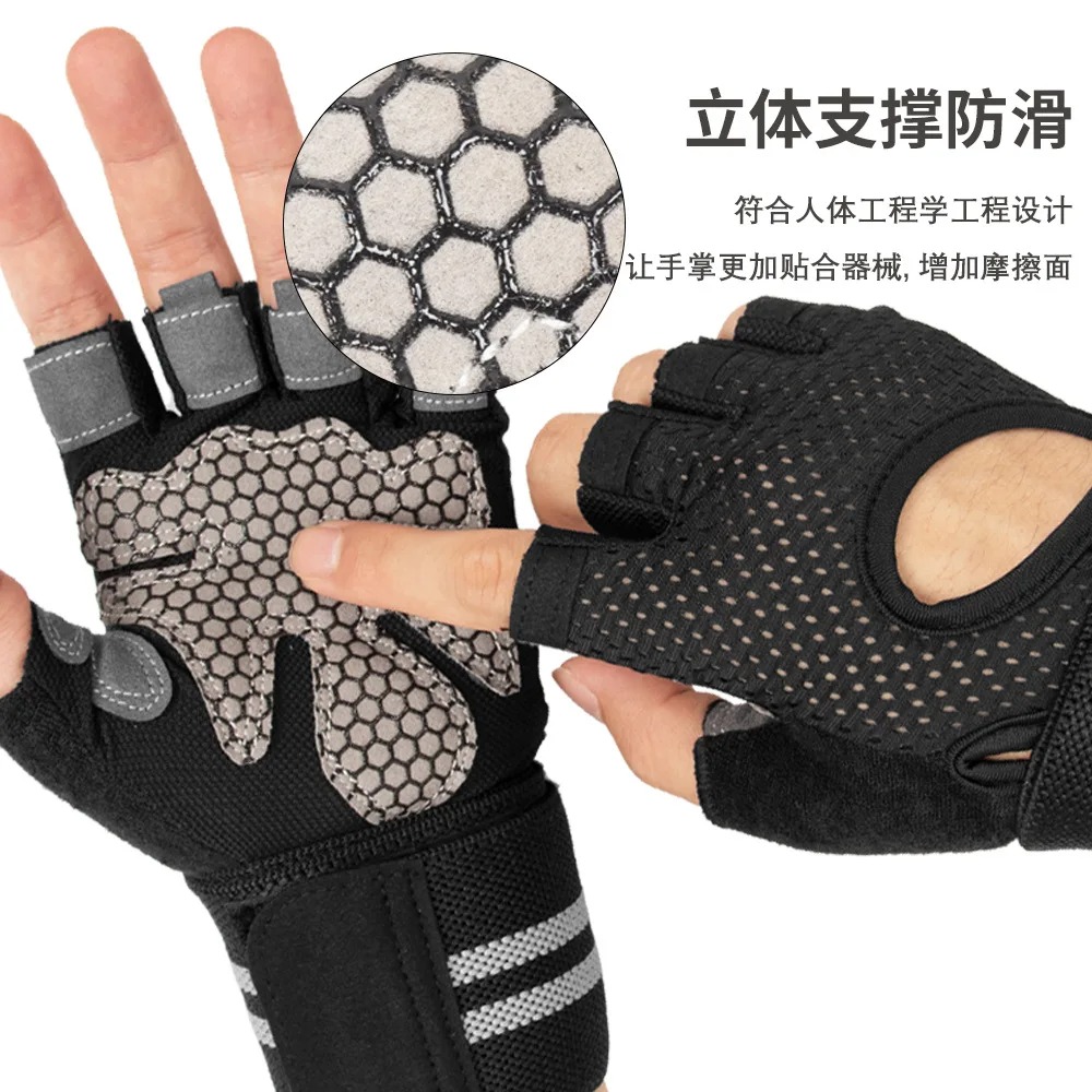 Gewichtheber-Handschuhe für Herren und Damen, Trainingshandschuh, Langhantel, Fitnessstudio, Fitness-Handschuhe mit Handgelenkstütze für Crossfit-Ausbildung, Übungsschutz