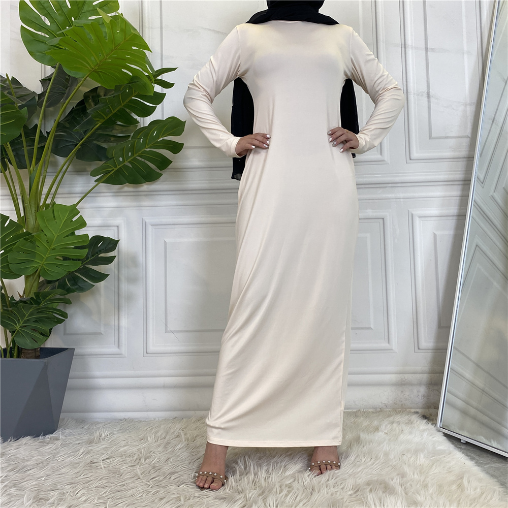 Vestido Abaya modesto para mujer, Vestido informal con cuello de tortuga, Hijab, Vestido interior musulmán para mujer, Maxi bata caftán turco, ropa islámica