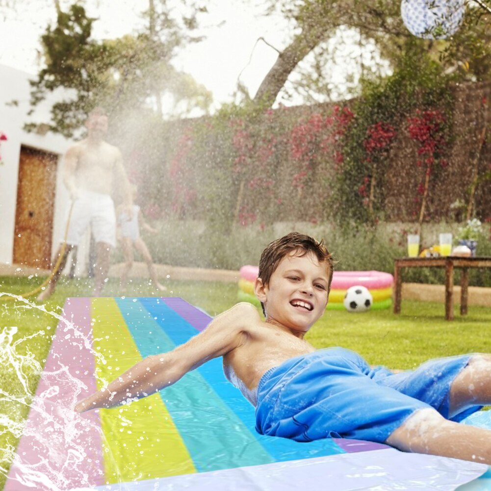 Zomer Kinderen Outdoor Speelgoed Regenboog Water Slide Pvc Surfplank Gazon Waternevel Enkele Dia Waternevel Speelgoed