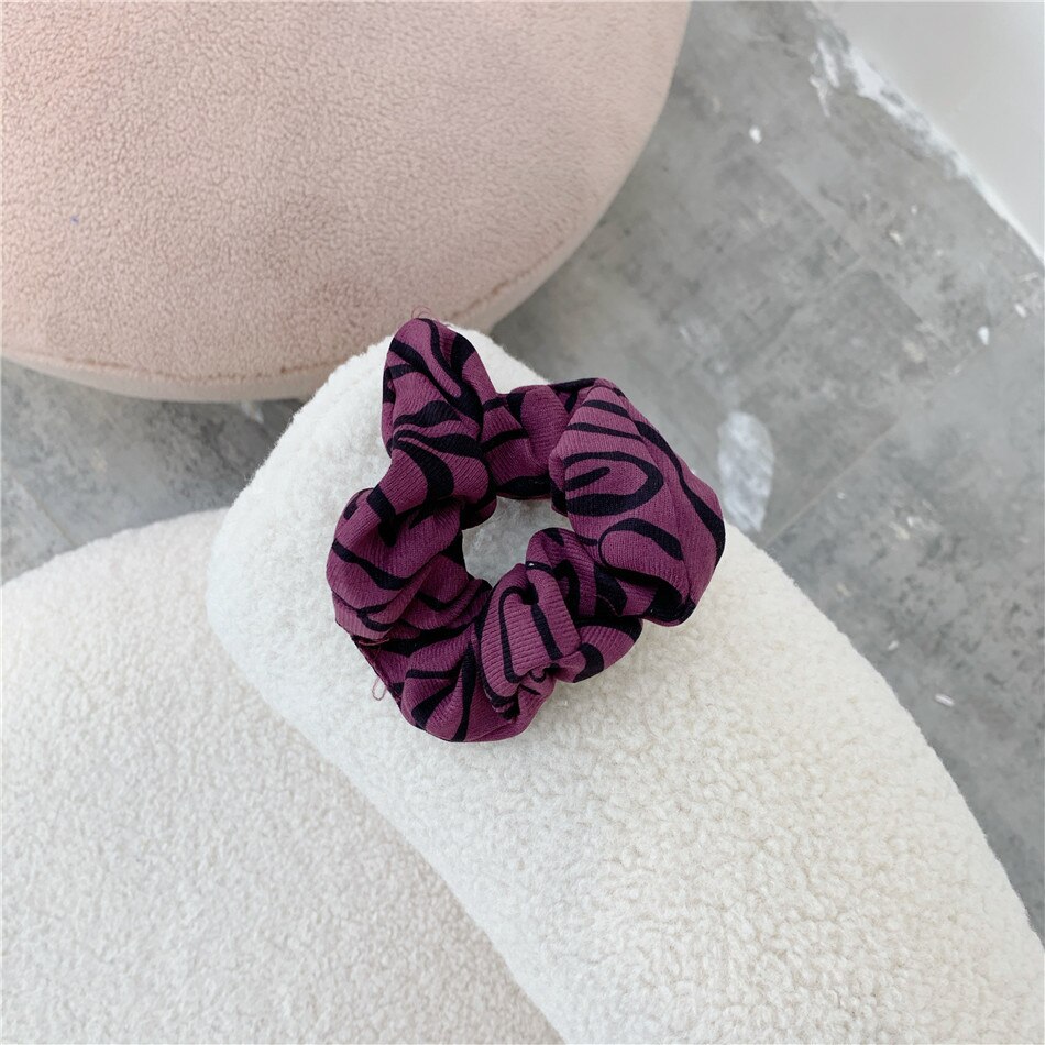 Huanzhi Korea Japan Zoete Herfst Winter Zebra Patroon Haarbanden Scrunchy Voor Vrouwen Meisje Haaraccessoires Paardenstaart Houder: D