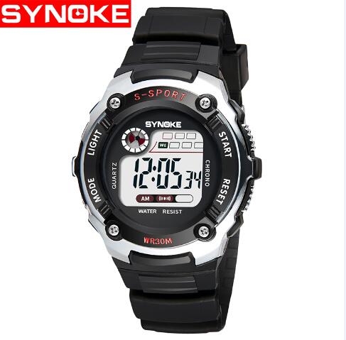 SYNOKE Digitale Kinderen Kijken Elektronische Kind Sport Polshorloge Digitale-horloge voor Meisje Jongen Kids Horloges Meisjes Jongens klok: silver