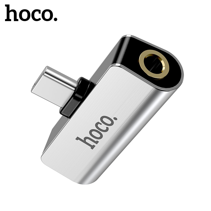 Hoco 2 In 1 Type C Naar 3.5Mm Audio Converter Voor Xiaomi Mi 10 Usb Jack Koptelefoon Opladen Converter voor Huawei Mate 40 30 P40 Pro