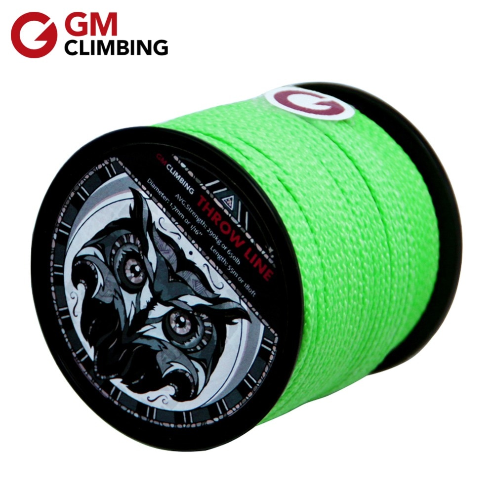 Tree Climbing Rope 180ft / 650lb Arborist Throw Line 1.7mm High Strength UHMWPE Tree Climbing Equipment Backpacking Hiking Cord