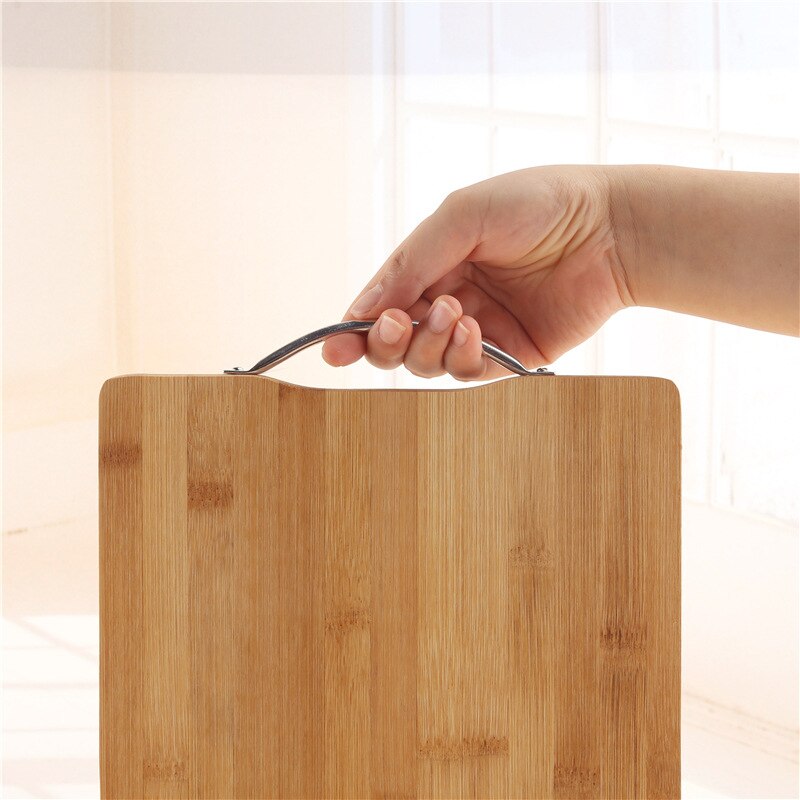 1pcs Wooden Chopping Board Bamboo Square Hangable Cutting Board Thick Natural Cutting Board Kitchen Cooking Cutting Board