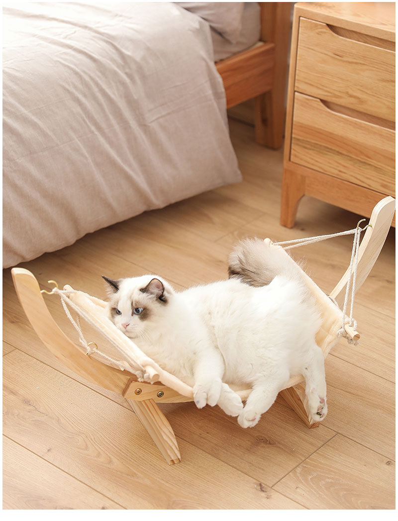 Warme houten fleece kattenhuis, bed, hangmat, schommelbed, kattenspeelgoed, huisdiermeubel