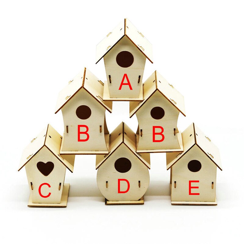 Bird House Handmade Wooden Box Cage Outdoor Birdhouse Garden Yard Hanging Pet Products Crafts Nest Bird Box Garden Decor