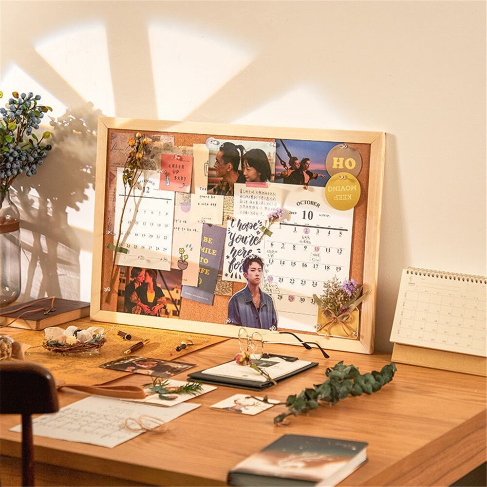 Zachte Houten Kurk Boord Postkaart Photowall Brief Bericht Board Punaise Diy Memo Papier Achtergrond Board Handgemaakte Craft