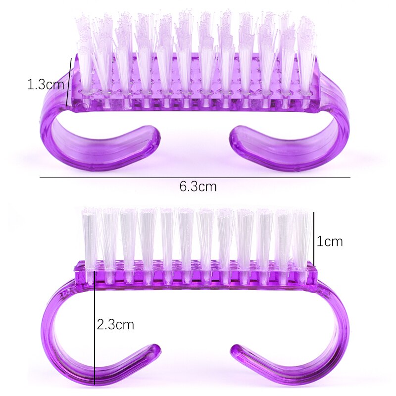 10 pezzi di plastica per la pulizia delle unghie spazzola per la rimozione della polvere delle unghie morbida per la cura delle unghie ottavino angolo mescolare di colori manicure pedicure strumenti per salone di bellezza