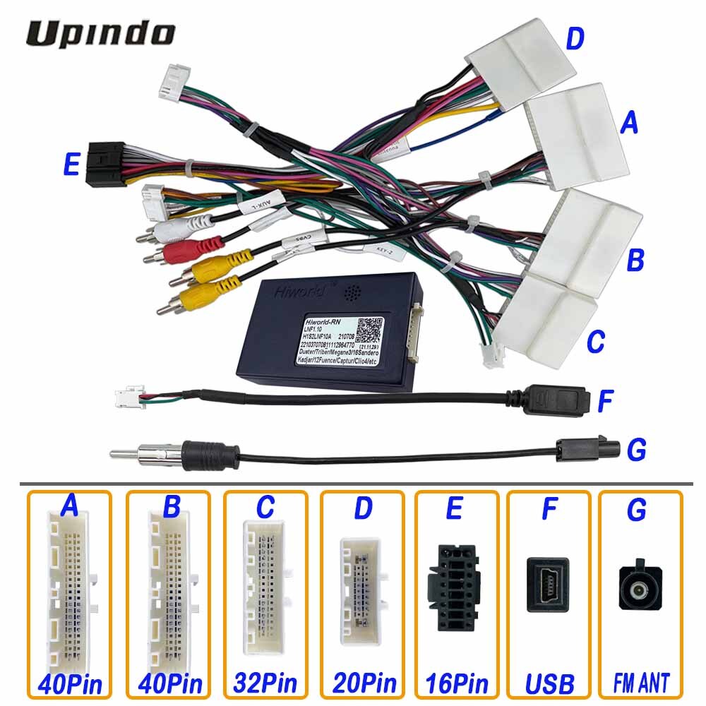 Câble d&#39;autoradio avec boîte CAN Bus, pour Renault Clio 4 Duster Kadja Arkana, GPS, unité centrale, connecteur de lecteur multimédia, Android