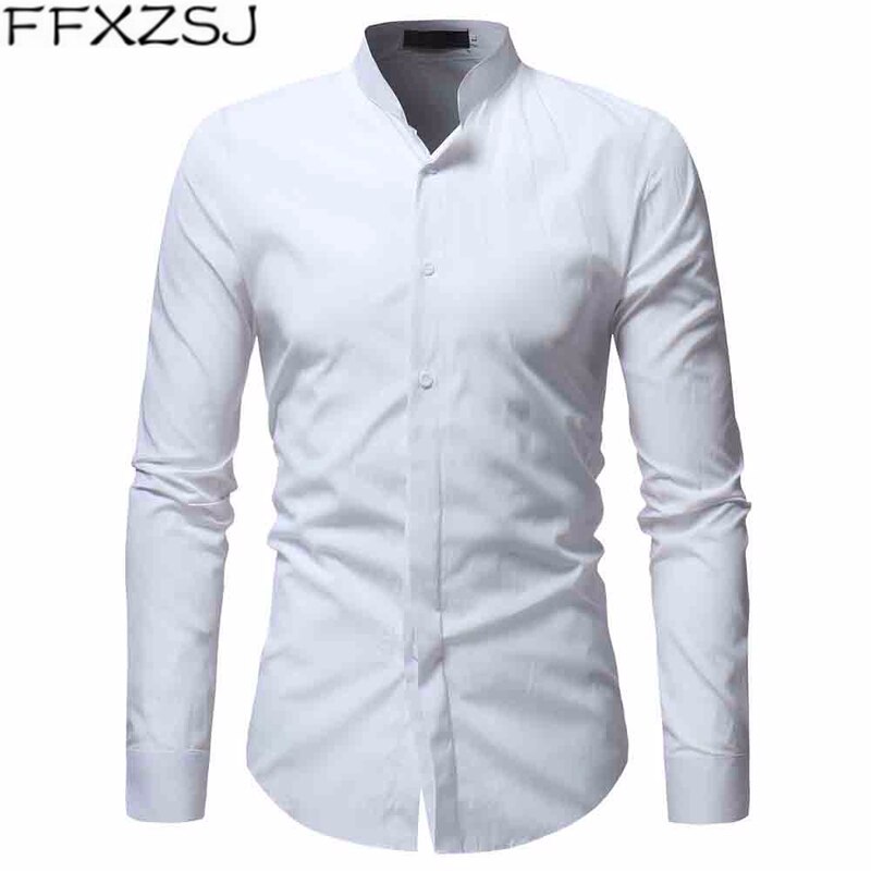 Ffxzsj merkki miesten paita merkki miesten pitkähihaiset paidat rennot kiinteät moninappulaiset värit slim fit mekkopaidat miesten havaijilaiset