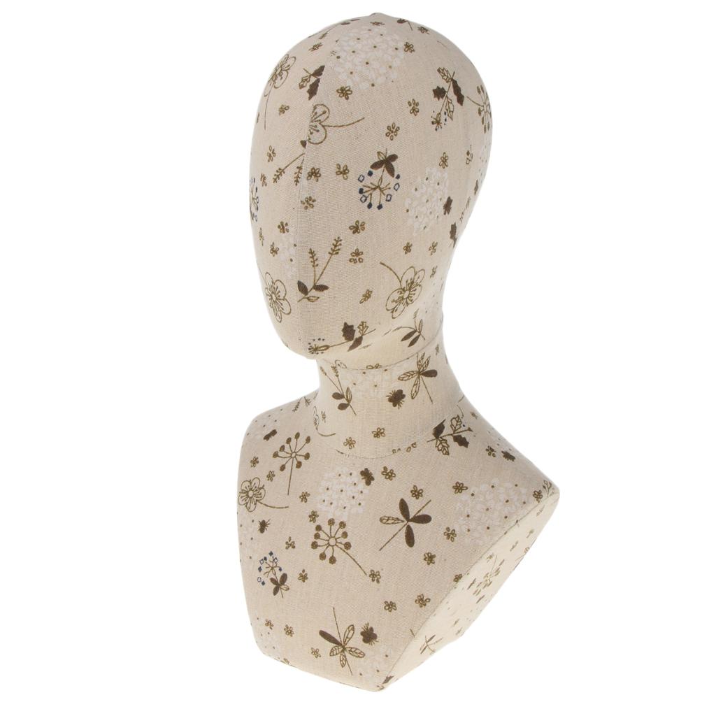 Modèle de tête en liège bloc de toile, présentoir de fabrication de perruque de cheveux, tête de Mannequin avec buste d&#39;épaule: 4