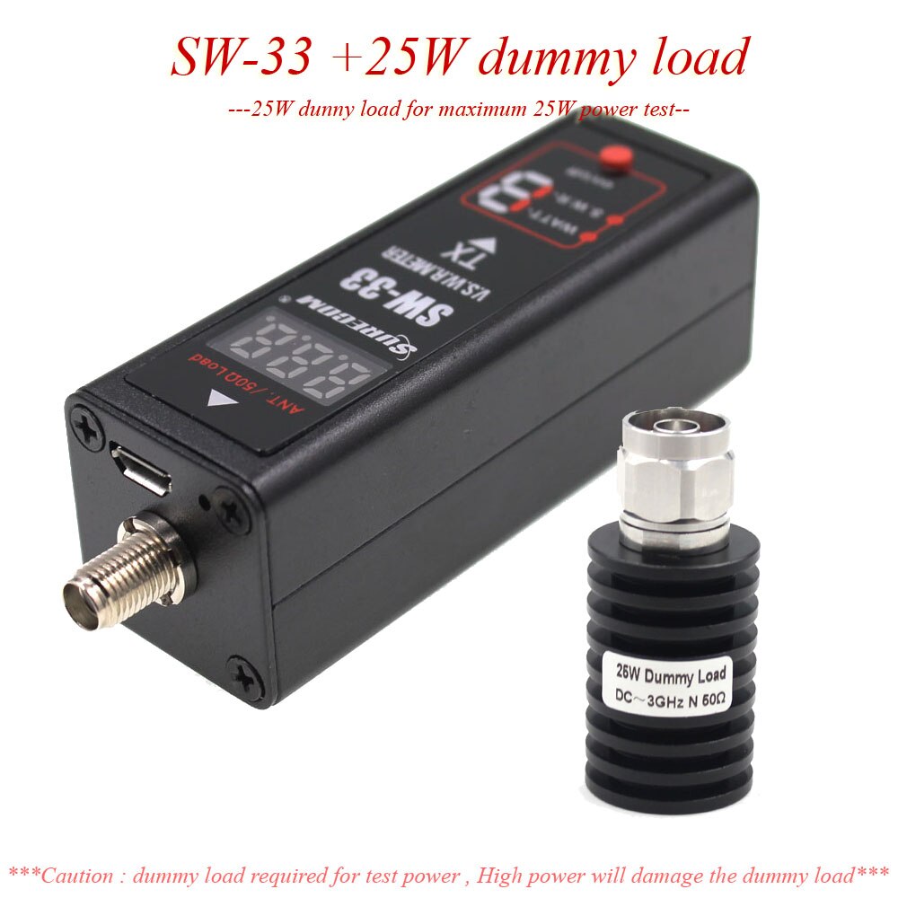 SURECOM SW33 Mini Power SWR Meter VHF UHF Tragbare Tester für Ham Two Way Radio Mini Tester Zähler SW-33: SW33 25W Dummy