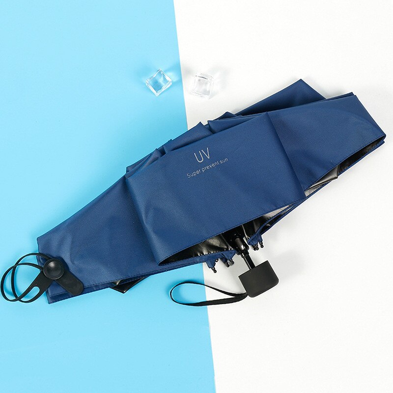 Mrosaa mała moda składany parasol deszcz kobiety prezent mężczyźni mini kieszeń parasol dziewczyny anty-uv wodoodporne przenośne parasole podróżne: Niebieski