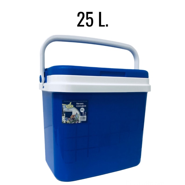 KROWN - Nevera Portátil Térmica, Azul y Blanco, Polipropileno, Ideal Para Actividades al Aire Libre en el Jardín, Camping, Barbacoas, Pícnic, Playa. Capacidad - 10 Litros / 16 Litros / 25 Litros / 32 Litros: Nevera 25L Azul