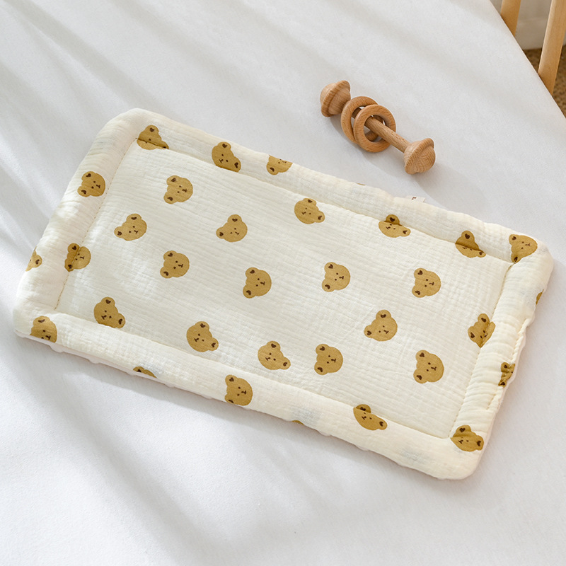 Children's Baby Cloud Pillow 1-2 Year Old Baby Pillow Flat Pillow Cotton Gauze Newborn Soothing Bean Pillow: WHITE