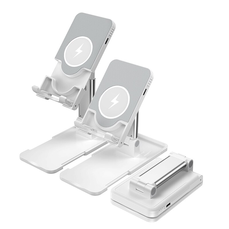 10W Caricatore Senza Fili Del Basamento Telescopico Desktop Staffa di Telefono Qi Wireless di Ricarica Supporto Del Telefono Delle Cellule per il iPhone Xiaomi Samsung: Phone Charing-White