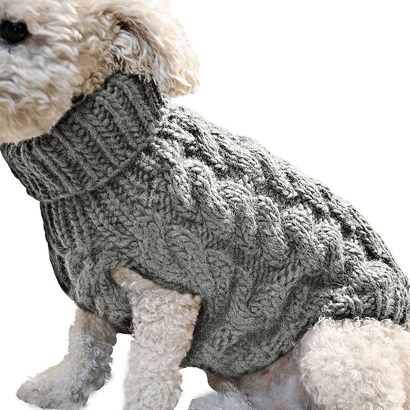 Strikket jumpertrøje vinter varm hvalp kæledyrstøj hundetrøje hundetrøje hundetrøje hundetøj kæledyrsforsyning #