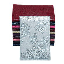 RED Three-dimensional Embossed Rose PU Leather Women Travel Passport Holder Embossing Passport Cover Credit Card ID Bag