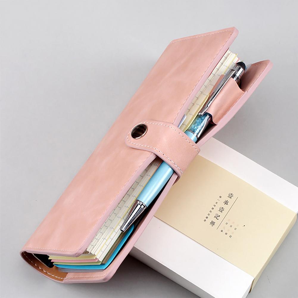 A6 Solod Scrapbook w/Buckle Personal Organizer Binder Notebook Detachable Faux Leather Cover Binder Notebook DIY Scrapbook