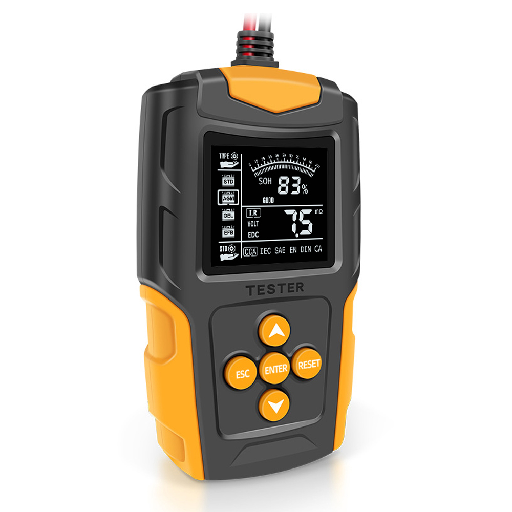 12V/24V Car Battery Tester Digital Battery Analyzer Car Charge Diagnostic SOH SOC CCA IR Measurement for Car Truck Motorcycle