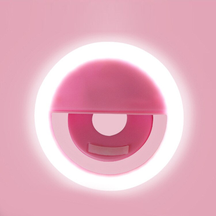 36 led selfie lys telefon blits lys led kamera clip-on mobiltelefon selfie ring lys video lys forbedrer selfie lampe: Batterirosa