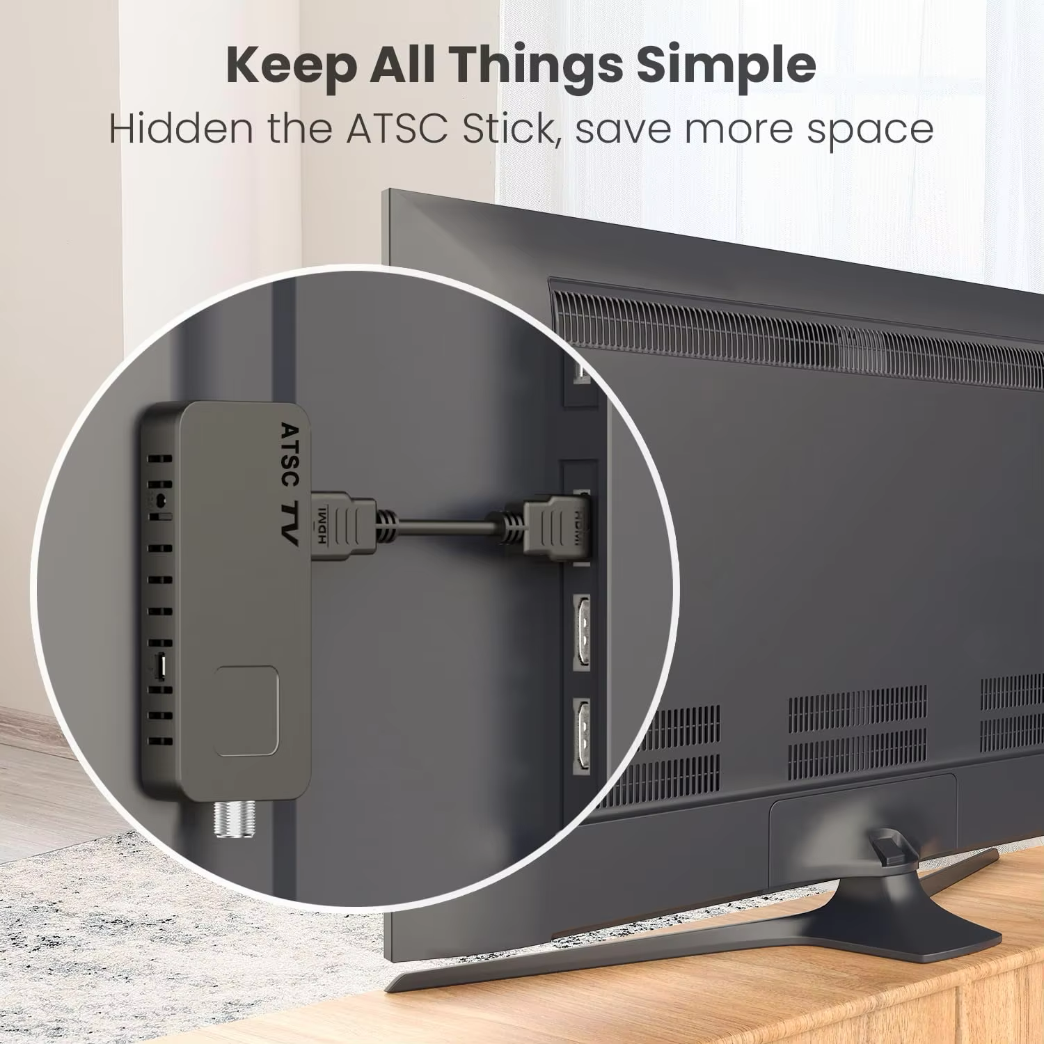 DLUXURY Korea ATSC Mini Digital TV Converter Box HD FTA ATSC Tuner USB Multimedia PVR Recording EPG Hidden Behind TV Set top box