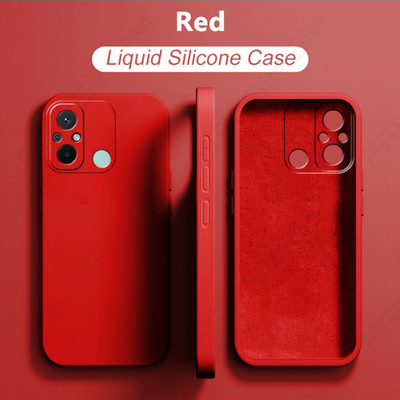 Xiaomi redmi 12c hoesje 12c origineel, vloeibaar siliconen, 6.71 inch 12 c wereldwijde versie,  mi 12c .: Rood