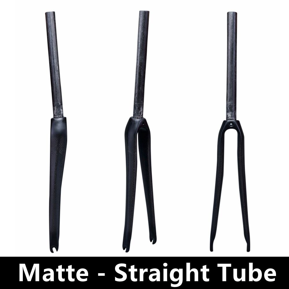 Bikes Road Fork 700C Straight 1-1/8 (28.6mm) Super light High Strength 3K Carbon Fiber Bicycle Front Fork: Matte - Straight