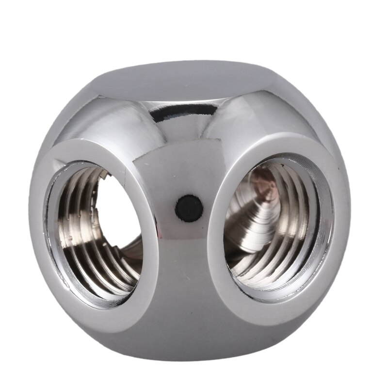 G1/4 Inner Thread Brass 3-Way Splitter Ball Fitting for Water Cooling Tube Fittings Blk