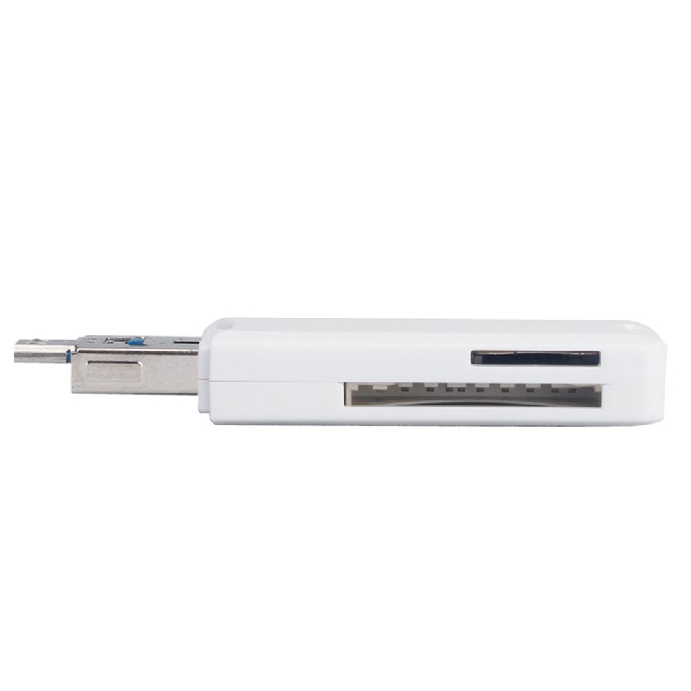 Adaptador de lector de tarjetas de memoria SD USB 3,0, alta velocidad, duradero, para Micro SD SDXC TF EM88: Blanco