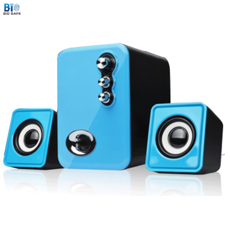 [Bio Speakers]Wired Laptop Computer Speakers Music Player Mini Channel 2.1 Stereo Bass Treble USB Wired Speaker For Computer