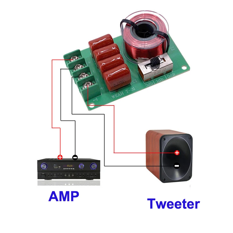 2 pezzi 1 via 100W Hifi acuti Tweeter divisore di frequenza Home Car Stereo filtri Audio Crossover fai da te