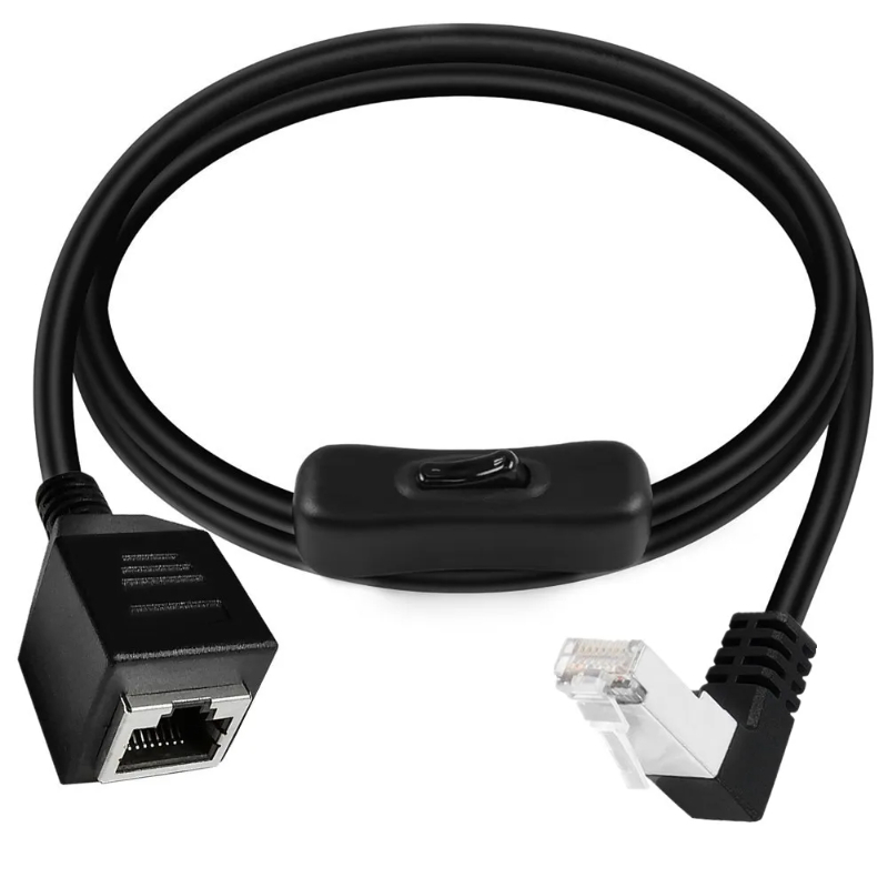 Przedłużacz sieci złącze męskie robić żeńskiego RJ45 Kot6e Ethernet z włącznikiem/wyłącznikiem robić kabel Ethernet Kot6/Kot5e/Kot5