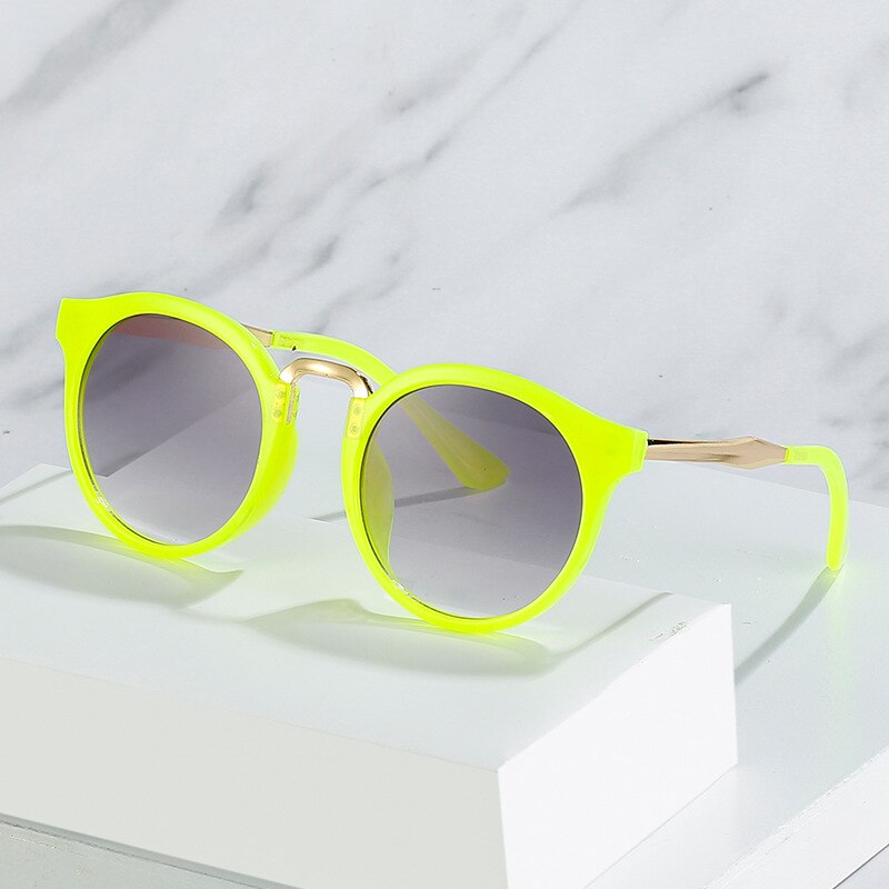 2022 børne solbriller piger drenge overdimensionerede runde solbriller børn gelé farve gradient briller  uv400 fluorescerende
