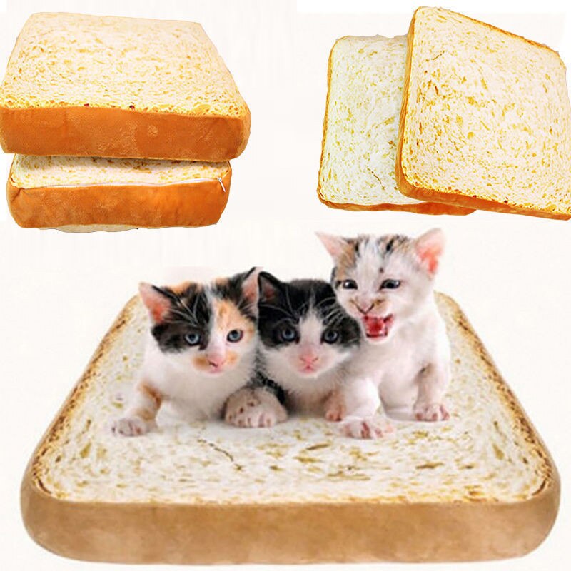 Toast Bread Cat Pillow Dog Pet Supplies Bed Mat Soft Cushion Plush Seat