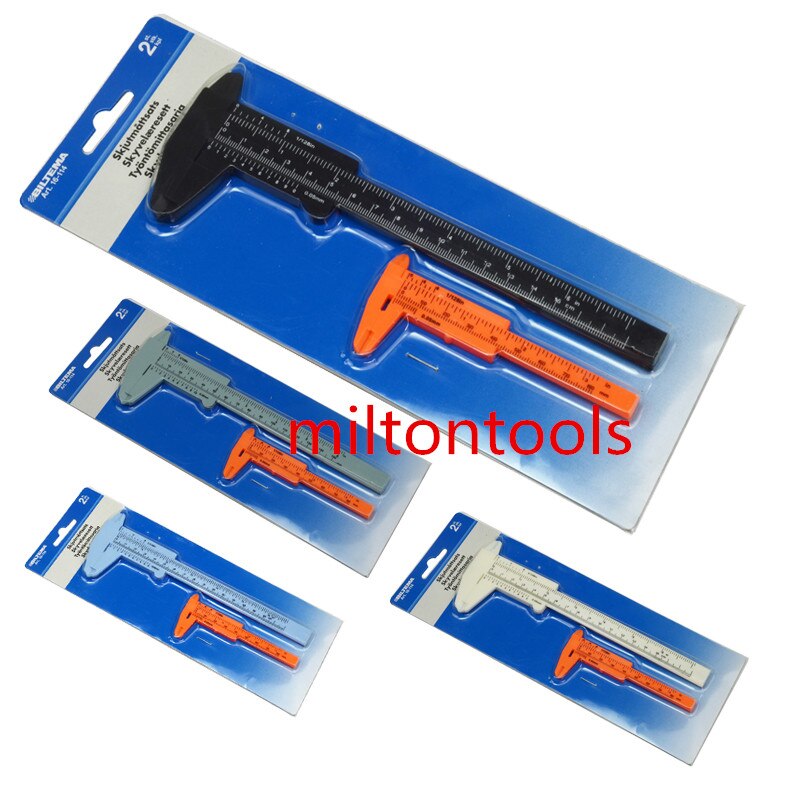 Mini pinza de pie de rey deslizante de plástico, regla de herramienta de medida, calibre deslizante, calibre de espesor, bricolaje, 80mm, 150mm, 6 pulgadas